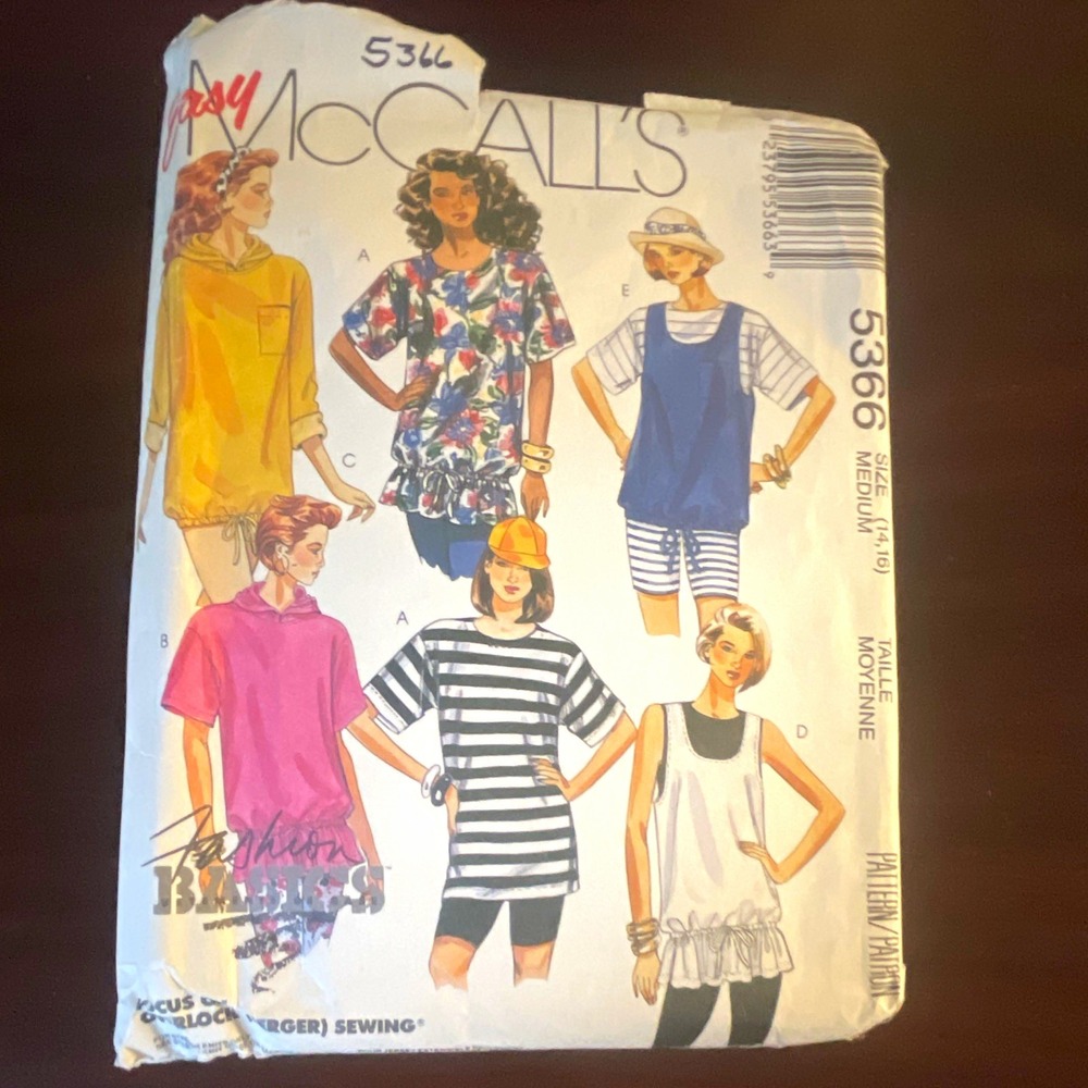 McCall's 5366 Vintage Original Misses' Tunic Sewing Pattern Stretch Knits Only